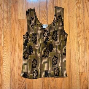 NICOLA Brown Tan Ribbed Sleeveless Tank Top